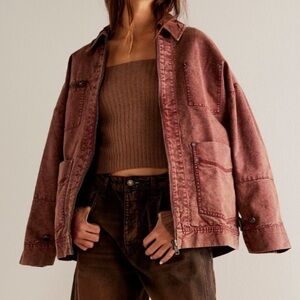 Free People We The Free Easy That Canvas Jacket in Color: Brownie women's Small